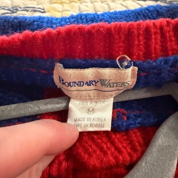 Vintage Boundry Waters knit holiday cardigan size medium - Picture 4 of 5